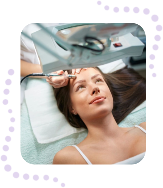 A woman getting her hair cut at the salon